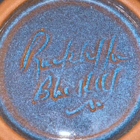 Vintage RACKLIFFE Pottery Blue Hill Maine Blueberry Jelly Dish And Lid - Picture 9 of 14